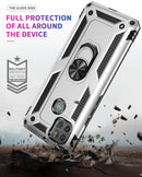 For Motorola Moto G9 Power Shockproof TPU + PC Protective Case with 360 Degree Rotating Holder(Silver)
