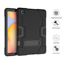 For Samsung Galaxy Tab S6 Lite P610 Contrast Color Robot Shockproof Silicon + PC Protective Case with Holder(Black)