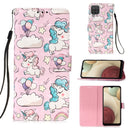 For Samsung Galaxy A12 3D Painting Horizontal Flip Leather Case with Holder & Card Slot & Wallet & Lanyard(Pink Pony)