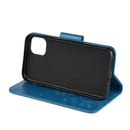 For iPhone 11 Butterfly Flower Pattern Horizontal Flip Leather Case with Holder & Card Slots & Wallet(Blue)