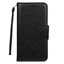 For iPhone 11 Butterfly Flower Pattern Horizontal Flip Leather Case with Holder & Card Slots & Wallet(Black)