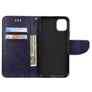For iPhone 11 Butterfly Flower Pattern Horizontal Flip Leather Case with Holder & Card Slots & Wallet(Deep Purple)