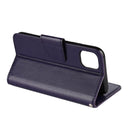 For iPhone 11 Butterfly Flower Pattern Horizontal Flip Leather Case with Holder & Card Slots & Wallet(Deep Purple)