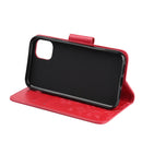 For iPhone 11 Butterfly Flower Pattern Horizontal Flip Leather Case with Holder & Card Slots & Wallet(Red)