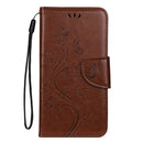 For iPhone 11 Butterfly Flower Pattern Horizontal Flip Leather Case with Holder & Card Slots & Wallet(Brown)