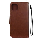 For iPhone 11 Butterfly Flower Pattern Horizontal Flip Leather Case with Holder & Card Slots & Wallet(Brown)