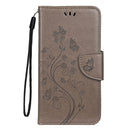 For iPhone 11 Butterfly Flower Pattern Horizontal Flip Leather Case with Holder & Card Slots & Wallet(Grey)