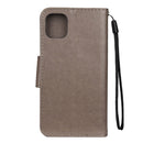 For iPhone 11 Butterfly Flower Pattern Horizontal Flip Leather Case with Holder & Card Slots & Wallet(Grey)