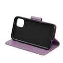 For iPhone 11 Butterfly Flower Pattern Horizontal Flip Leather Case with Holder & Card Slots & Wallet(Light Purple)