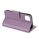 For iPhone 11 Butterfly Flower Pattern Horizontal Flip Leather Case with Holder & Card Slots & Wallet(Light Purple)