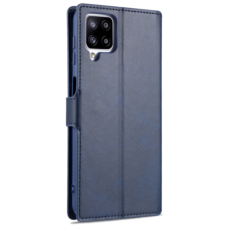 For Samsung Galaxy A12 AZNS Calf Texture Horizontal Flip Leather Case with Holder & Card Slots & Wallet & Photo Frame(Blue)
