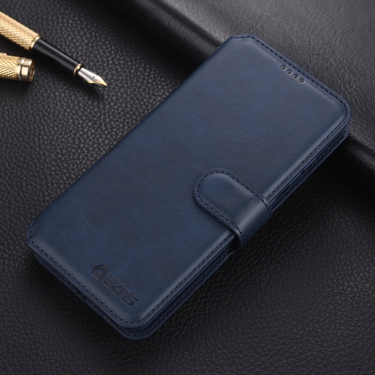 For Samsung Galaxy A12 AZNS Calf Texture Horizontal Flip Leather Case with Holder & Card Slots & Wallet & Photo Frame(Blue)