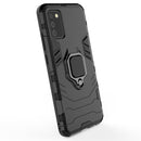 For Samsung Galaxy A02s(EU Edition) PC + TPU Shockproof Protective Case with Magnetic Ring Holder(Black)