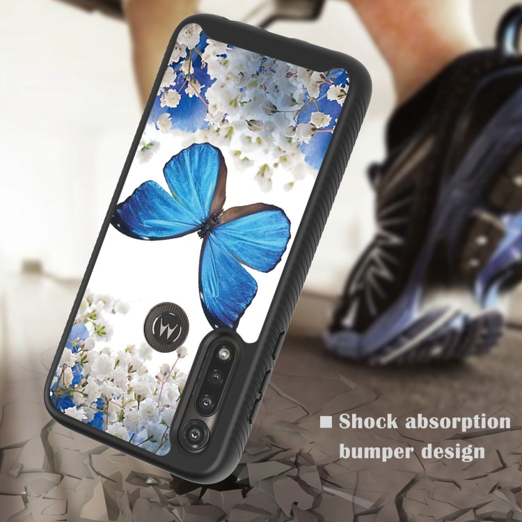 For Motorola Moto G Power 3 in 1 Card PC + TPU Shockproof Protective Case(Blue Butterfly)