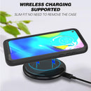For Motorola Moto G Power 3 in 1 Card PC + TPU Shockproof Protective Case(Blue Butterfly)