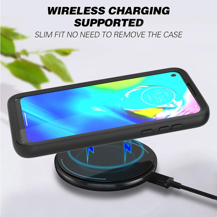 For Motorola Moto G Power 3 in 1 Card PC + TPU Shockproof Protective Case(Blue Butterfly)