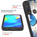 For Motorola Moto G Power 3 in 1 Card PC + TPU Shockproof Protective Case(Blue Butterfly)