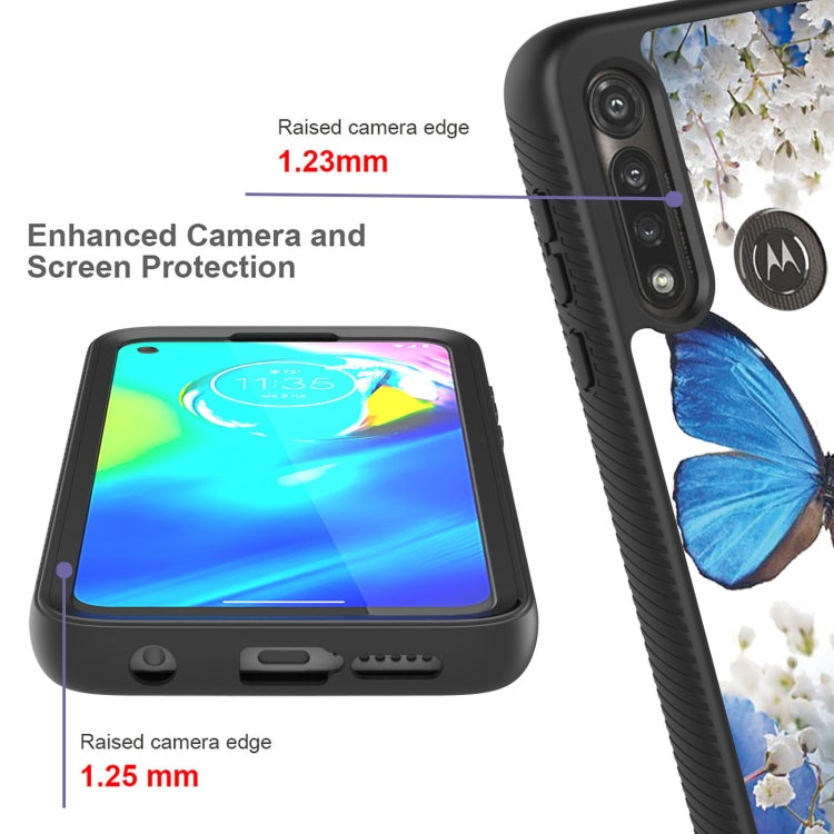 For Motorola Moto G Power 3 in 1 Card PC + TPU Shockproof Protective Case(Blue Butterfly)