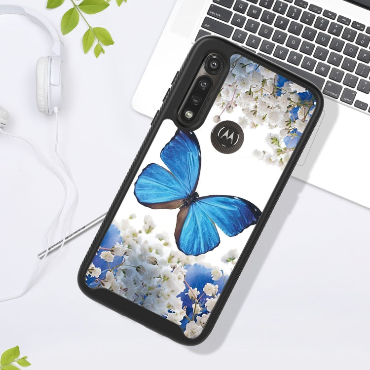 For Motorola Moto G Power 3 in 1 Card PC + TPU Shockproof Protective Case(Blue Butterfly)
