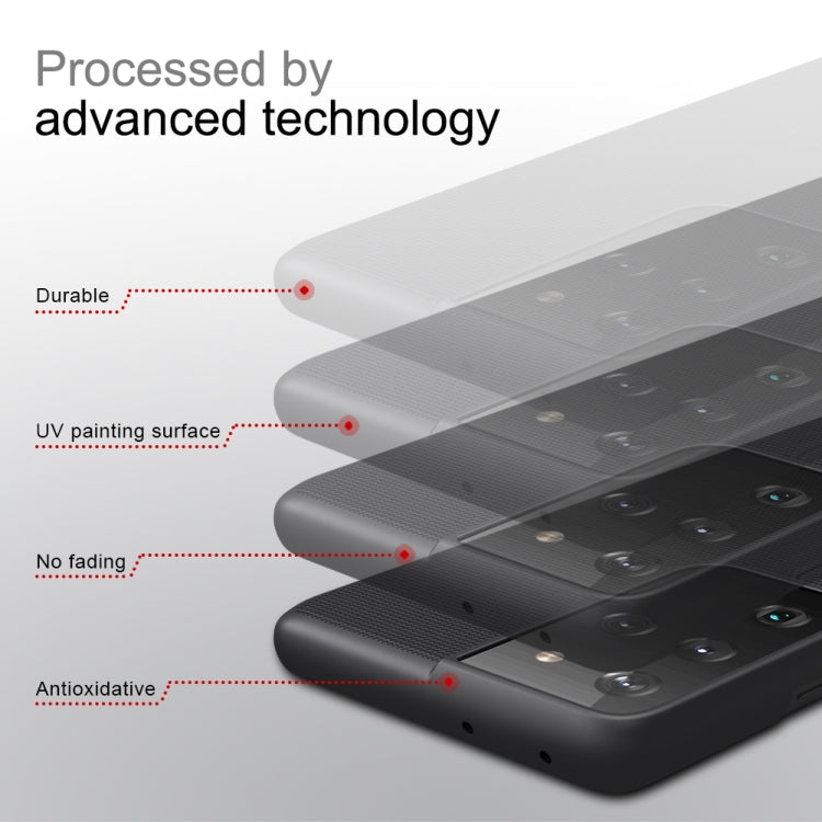 For Samsung Galaxy S21 Ultra 5G NILLKIN Frosted Concave-convex Texture PC Protective Case(Black)