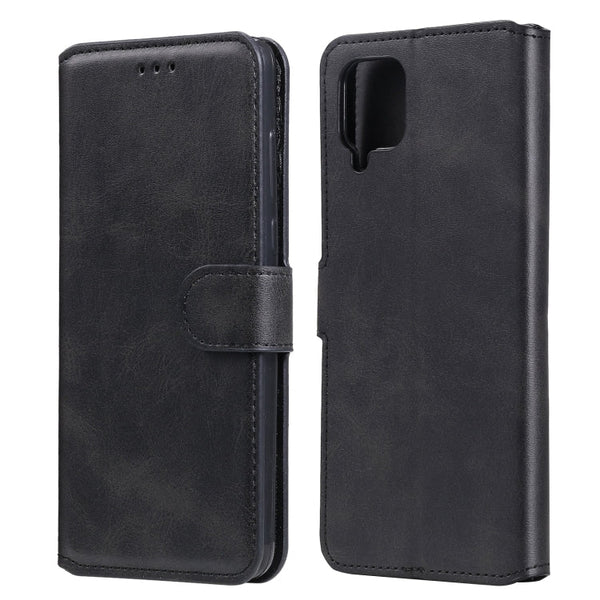 For Samsung Galaxy A12 5G Classic Calf Texture PU + TPU Horizontal Flip Leather Case, with Holder & Card Slots & Wallet(Black)