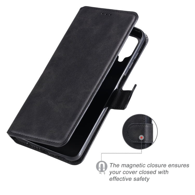 For Samsung Galaxy A12 5G Classic Calf Texture PU + TPU Horizontal Flip Leather Case, with Holder & Card Slots & Wallet(Black)