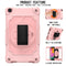 For Samsung Tab A 8.0 (2019)/T290 360 Degree Rotation Turntable Contrast Color Robot Shockproof Silicone + PC Protective Case with Holder(Rose Gold)