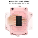 For Samsung Tab A 8.0 (2019)/T290 360 Degree Rotation Turntable Contrast Color Robot Shockproof Silicone + PC Protective Case with Holder(Rose Gold)