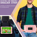 For Samsung Tab A 8.0 (2019)/T290 360 Degree Rotation Turntable Contrast Color Robot Shockproof Silicone + PC Protective Case with Holder(Rose Gold)
