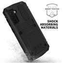 For Samsung Galaxy S21 5G R-JUST Shockproof Waterproof Dust-proof Metal + Silicone Protective Case with Holder(Black)