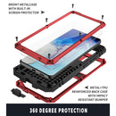 For Samsung Galaxy S21 Ultra 5G R-JUST Shockproof Waterproof Dust-proof Metal + Silicone Protective Case with Holder(Red)