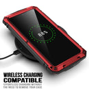 For Samsung Galaxy S21 Ultra 5G R-JUST Shockproof Waterproof Dust-proof Metal + Silicone Protective Case with Holder(Red)