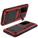 For Samsung Galaxy S21 Ultra 5G R-JUST Shockproof Waterproof Dust-proof Metal + Silicone Protective Case with Holder(Red)