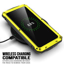 For Samsung Galaxy S21 Ultra 5G R-JUST Shockproof Waterproof Dust-proof Metal + Silicone Protective Case with Holder(Yellow)