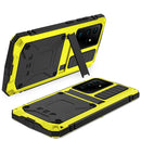 For Samsung Galaxy S21 Ultra 5G R-JUST Shockproof Waterproof Dust-proof Metal + Silicone Protective Case with Holder(Yellow)