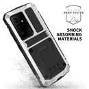 For Samsung Galaxy S21 Ultra 5G R-JUST Shockproof Waterproof Dust-proof Metal + Silicone Protective Case with Holder(Silver)