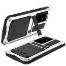For Samsung Galaxy S21 Ultra 5G R-JUST Shockproof Waterproof Dust-proof Metal + Silicone Protective Case with Holder(Silver)