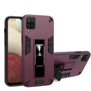 For Samsung Galaxy A12 2 in 1 PC + TPU Shockproof Protective Case with Invisible Holder(Wine Red)