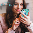 3D Electroplating Marble Pattern TPU Protective Case For iPhone 11(Green Blue)