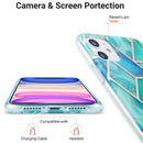 3D Electroplating Marble Pattern TPU Protective Case For iPhone 11(Green Blue)