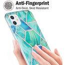 3D Electroplating Marble Pattern TPU Protective Case For iPhone 11(Green Blue)