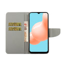 For Samsung Galaxy A12 Coloured Drawing Pattern Horizontal Flip PU Leather Case with Holder & Card Slots & Wallet & Lanyard(Cherry Blossoms)