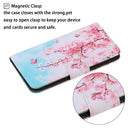 For Samsung Galaxy A12 Coloured Drawing Pattern Horizontal Flip PU Leather Case with Holder & Card Slots & Wallet & Lanyard(Cherry Blossoms)