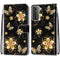 For Samsung Galaxy S21 5G Coloured Drawing Cross Texture Horizontal Flip PU Leather Case with Holder & Card Slots & Wallet & Lanyard(Gold Diamond Butterfly)