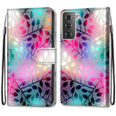 For Samsung Galaxy S21 5G Coloured Drawing Cross Texture Horizontal Flip PU Leather Case with Holder & Card Slots & Wallet & Lanyard(Translucent Glass)