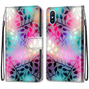 For Xiaomi Redmi 9A Coloured Drawing Cross Texture Horizontal Flip PU Leather Case with Holder & Card Slots & Wallet & Lanyard(Translucent Glass)