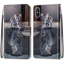 For Xiaomi Redmi 9A Coloured Drawing Cross Texture Horizontal Flip PU Leather Case with Holder & Card Slots & Wallet & Lanyard(Cat Becomes Tiger)