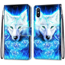 For Xiaomi Redmi 9A Coloured Drawing Cross Texture Horizontal Flip PU Leather Case with Holder & Card Slots & Wallet & Lanyard(Dick Rose Wolf)