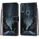 For Alcatel 1SE 2020 Coloured Drawing Cross Texture Horizontal Flip PU Leather Case with Holder & Card Slots & Wallet & Lanyard(Mountain Road Starry Sky)