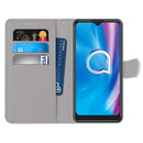 For Alcatel 1SE 2020 Coloured Drawing Cross Texture Horizontal Flip PU Leather Case with Holder & Card Slots & Wallet & Lanyard(Fission Lion)